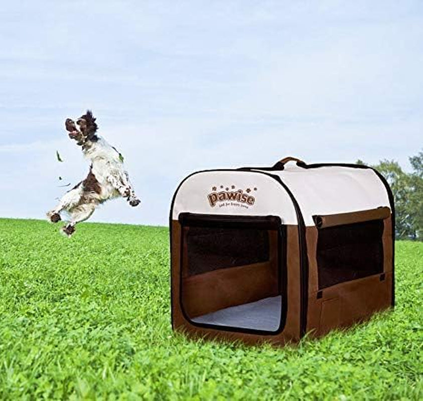 Collapsible Soft Dog Crate Pet Kennel Houses, Portable Dog Crates for Medium Dogs, Lightweight Travel Crate Kennel Indoor & Outdoor, 26"X18"X21",Medium