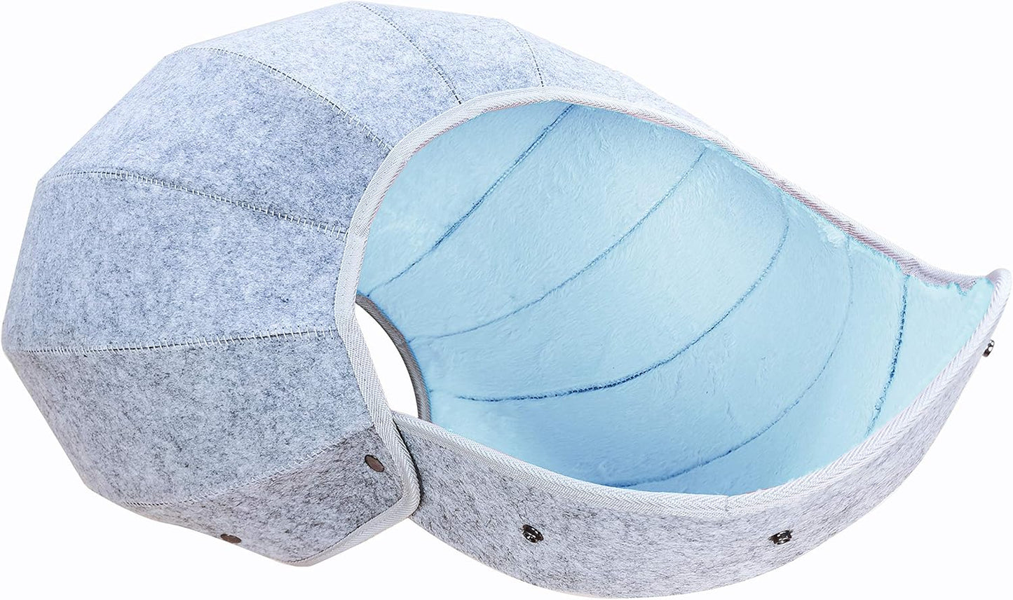 D.Ball Portable Transformable Cat Bed Foldable Washable Scratch Resistant Cat Cave Cat Tent Cat Hut Pet Mat Leopard Cat Bed Outdoor Soft for Cats Small Puppy