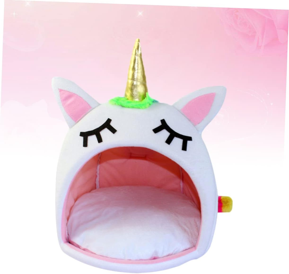 Winter Pet Sleep Bed Warm Unicorn Pet House Bed Pets Cuddle Cave Dog Bed for Medium Small Dogs Cat Rabbit (Size S)