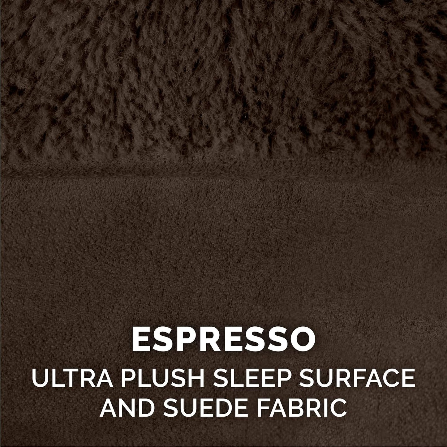 Plush & Suede Sofa-Style Cooling Gel Foam Dog Bed - Espresso, Small