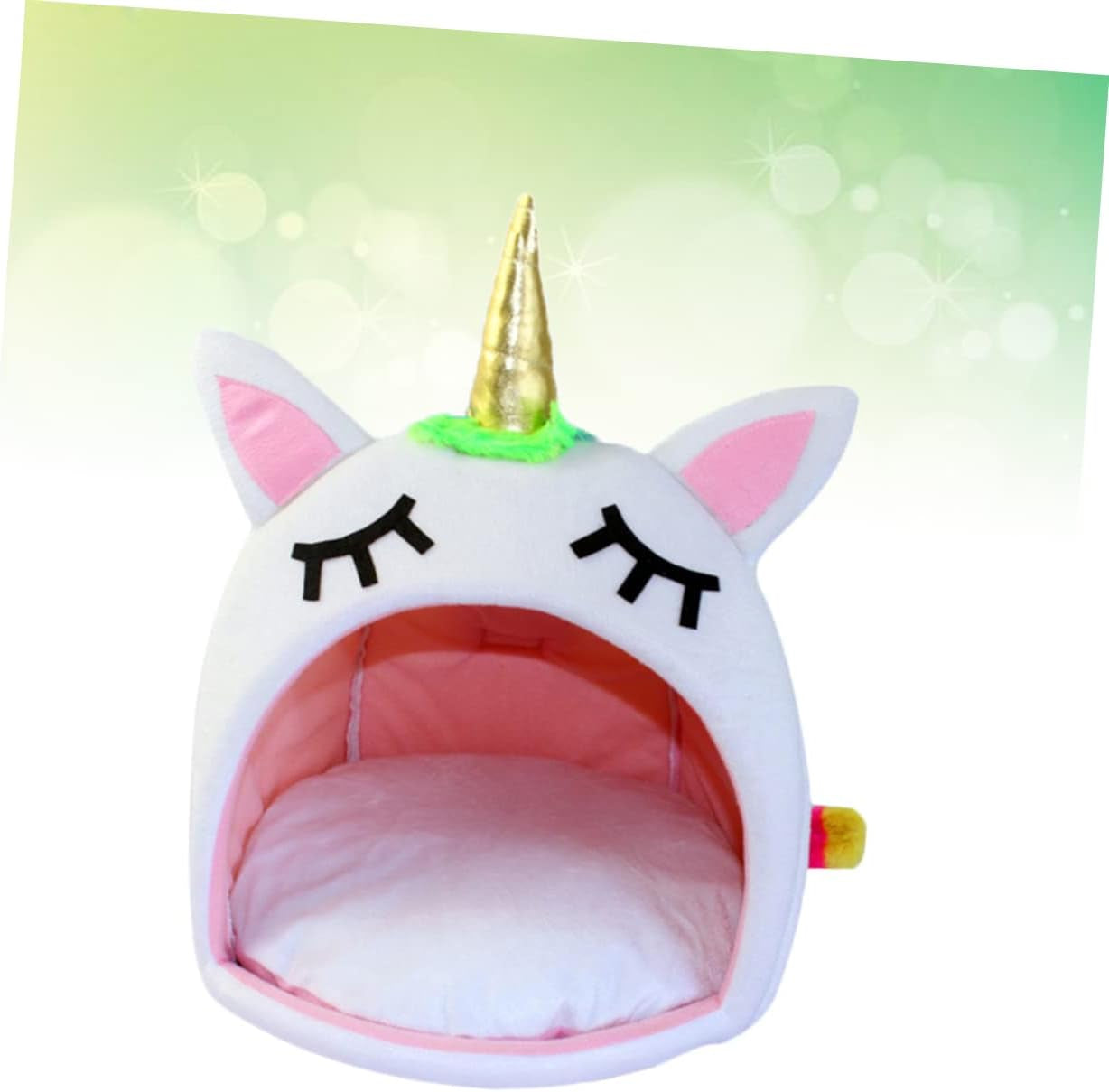 Winter Pet Sleep Bed Warm Unicorn Pet House Bed Pets Cuddle Cave Dog Bed for Medium Small Dogs Cat Rabbit (Size S)