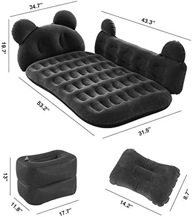 SUV Air Mattres Bed, Air Beds, with Built in Pump Inflatable, Thickened Built Flocking Surface, Fits Camping with Back Seat Travel, Vacation, Camping Bed, for Niversal SUV