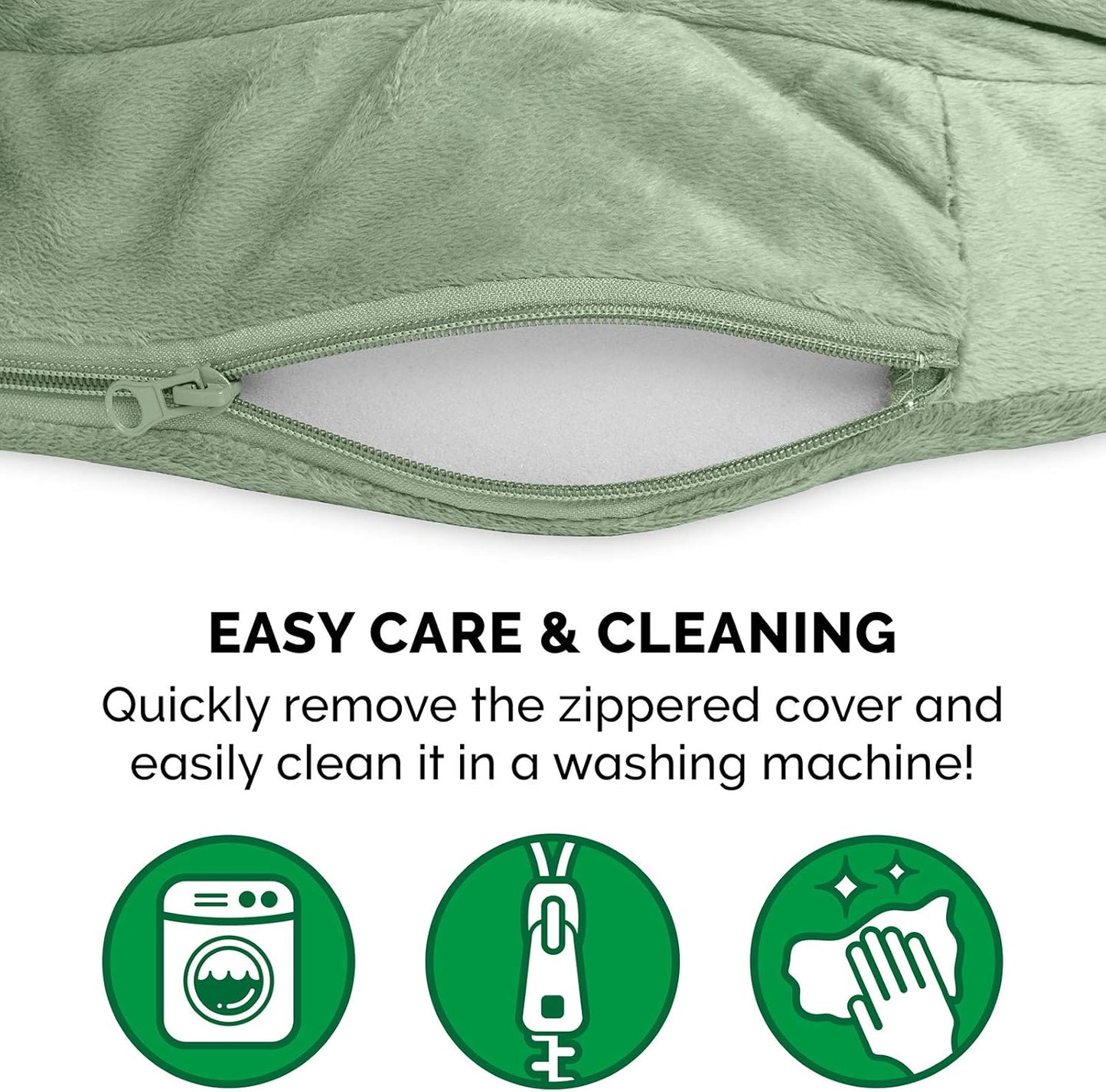 26" round Orthopedic Dog Bed for Medium/Small Dogs W/ Removable Washable Cover, for Dogs up to 30 Lbs - Microvelvet Snuggery - Sage (Green), 26-Inch