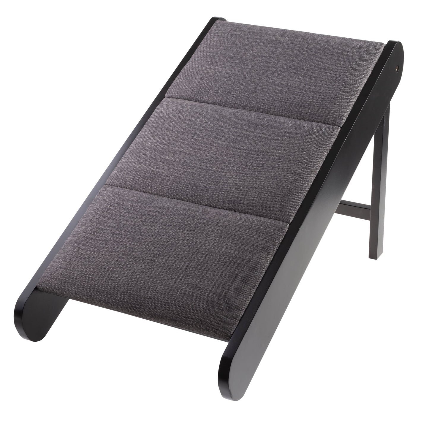 Foldable Wooden Pet Ramp for Bed, Couch, or Vehicle (Black/Gray)