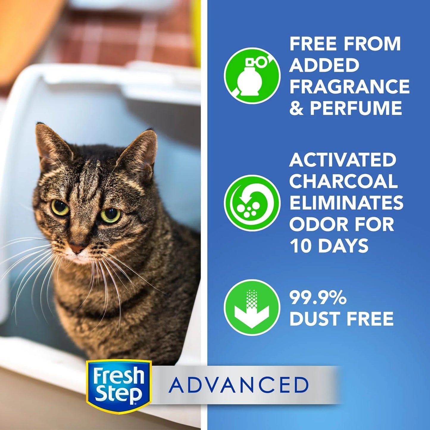 Advanced Simply Unscented Clumping Cat Litter, Vet Recommended, 2 Pack of 18.5 Lb Boxes
