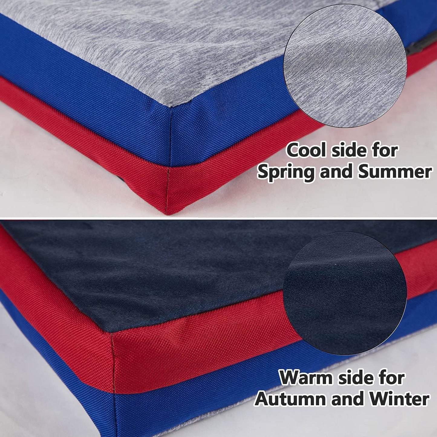 Dog Bed, Waterproof,Warm & Cool Sides, Massage Function with 3 Inches Egg Crate Foam,With Removable Washable Cover,Firm Support Pet Bed Mat,30×19×3 Inches