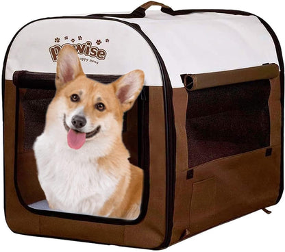 Collapsible Soft Dog Crate Pet Kennel Houses, Portable Dog Crates for Medium Dogs, Lightweight Travel Crate Kennel Indoor & Outdoor, 26"X18"X21",Medium