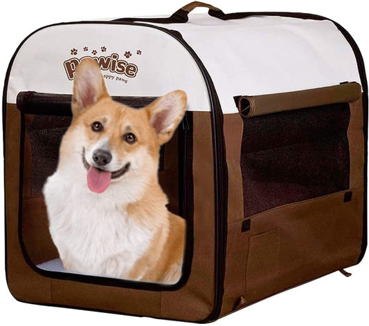 Collapsible Soft Dog Crate Pet Kennel Houses, Portable Dog Crates for Medium Dogs, Lightweight Travel Crate Kennel Indoor & Outdoor, 26"X18"X21",Medium
