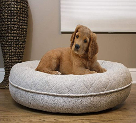 Original Donut Pet Bed - Soft, Fluffy Vegan Fur Bed with Cuddler Walls, Easy to Clean, Ideal for Small and Medium-Sized Pets, Designed for Ultimate Comfort - Gray(M)