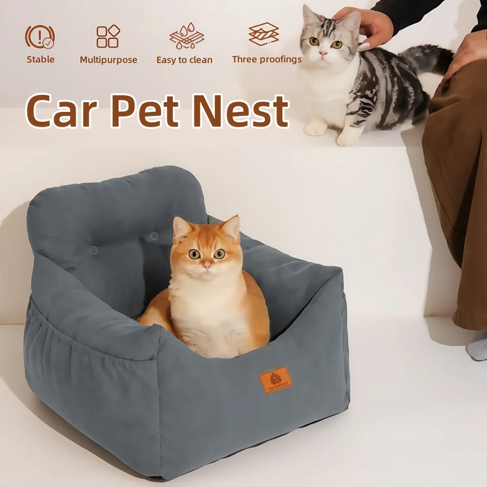 Portable Pet Car Safety Seats Dogs and Cats Beds Detachable and Washable All-Season Indoor and Outdoor Travel Pet Products