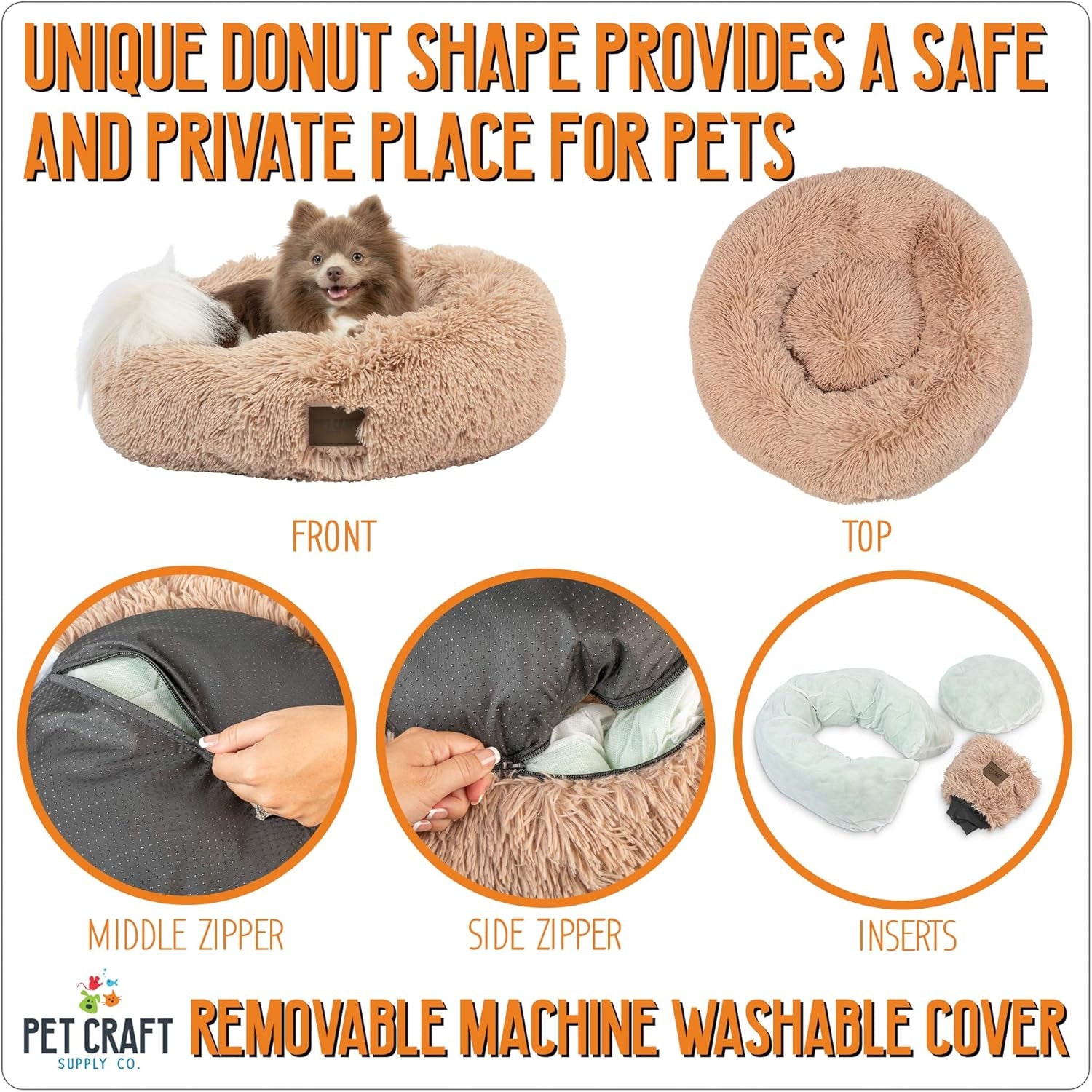 Ultra Plush Calming Anti-Anxiety Pet Bed - Includes Super Soft Comfort Blanket - Great Medium Dog, Puppy and Cat Bed