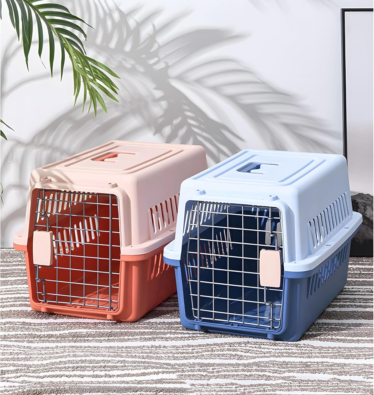 -Pets Spree Travel Pet Carrier Dog/Cat Hard-Sided Carriers for Pets up to 14 Pounds Small Animal Carrier Airline/Road Travel Approved Stout (Blue)