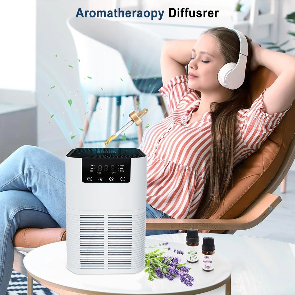 Air Purifier Portable Desktop Air Freshener for Home Allergies and Pets Hair, Smokers in Bedroom HEPA Filter Air Cleaner