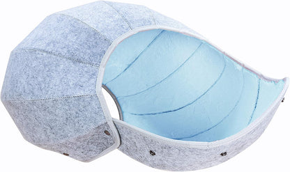 D.Ball Portable Transformable Cat Bed Foldable Washable Scratch Resistant Cat Cave Cat Tent Cat Hut Pet Mat Leopard Cat Bed Outdoor Soft for Cats Small Puppy