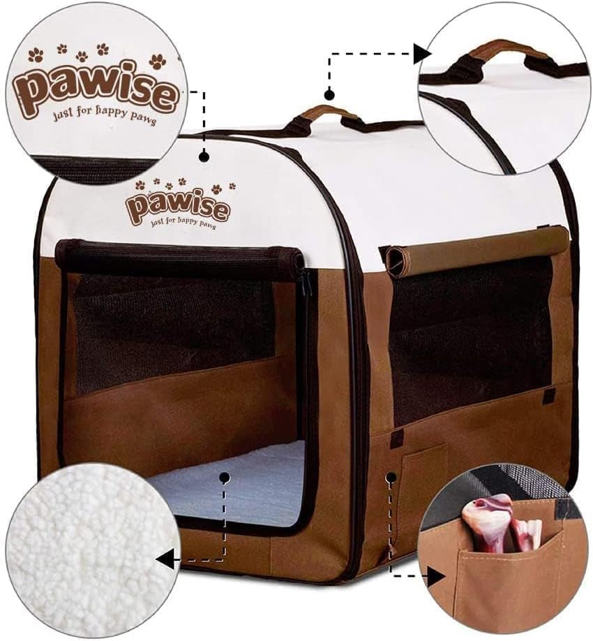 Collapsible Soft Dog Crate Pet Kennel Houses, Portable Dog Crates for Medium Dogs, Lightweight Travel Crate Kennel Indoor & Outdoor, 26"X18"X21",Medium