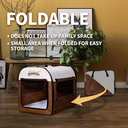 Collapsible Soft Dog Crate Pet Kennel Houses, Portable Dog Crates for Medium Dogs, Lightweight Travel Crate Kennel Indoor & Outdoor, 26"X18"X21",Medium