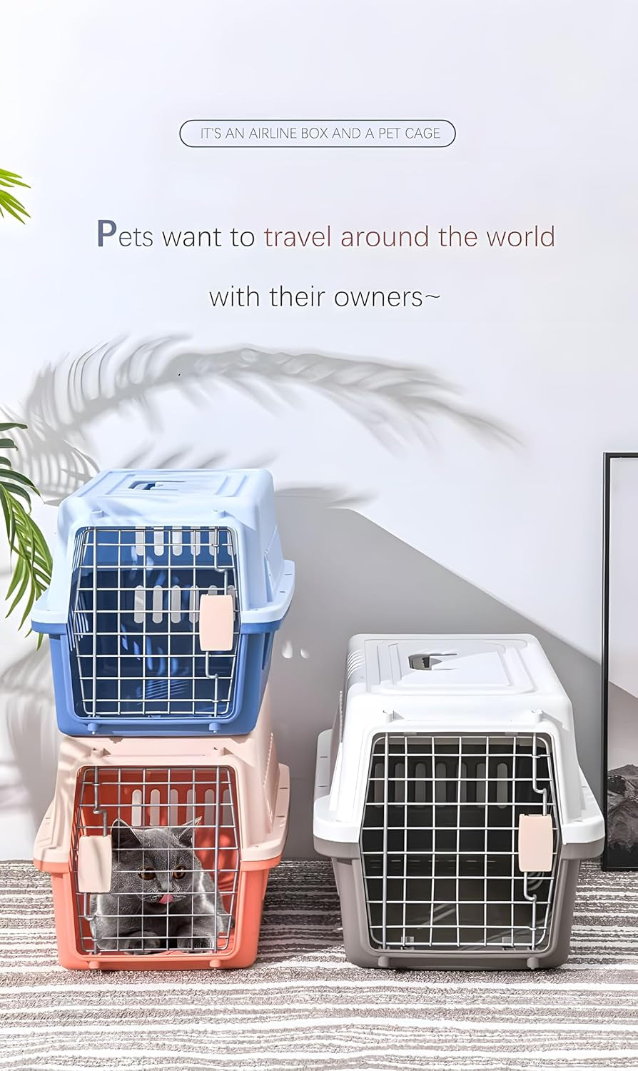 -Pets Spree Travel Pet Carrier Dog/Cat Hard-Sided Carriers for Pets up to 14 Pounds Small Animal Carrier Airline/Road Travel Approved Stout (Blue)