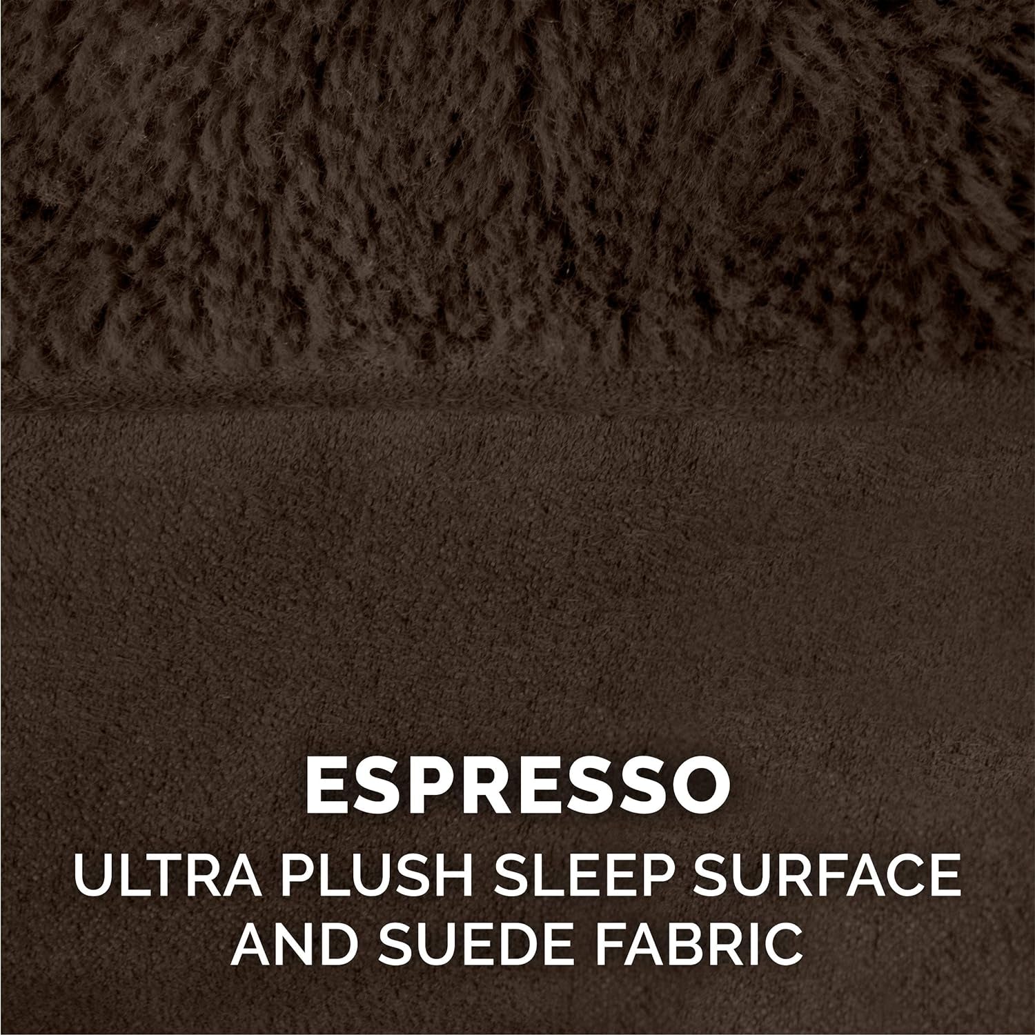 Plush & Suede Sofa-Style Cooling Gel Foam Dog Bed - Espresso, Small