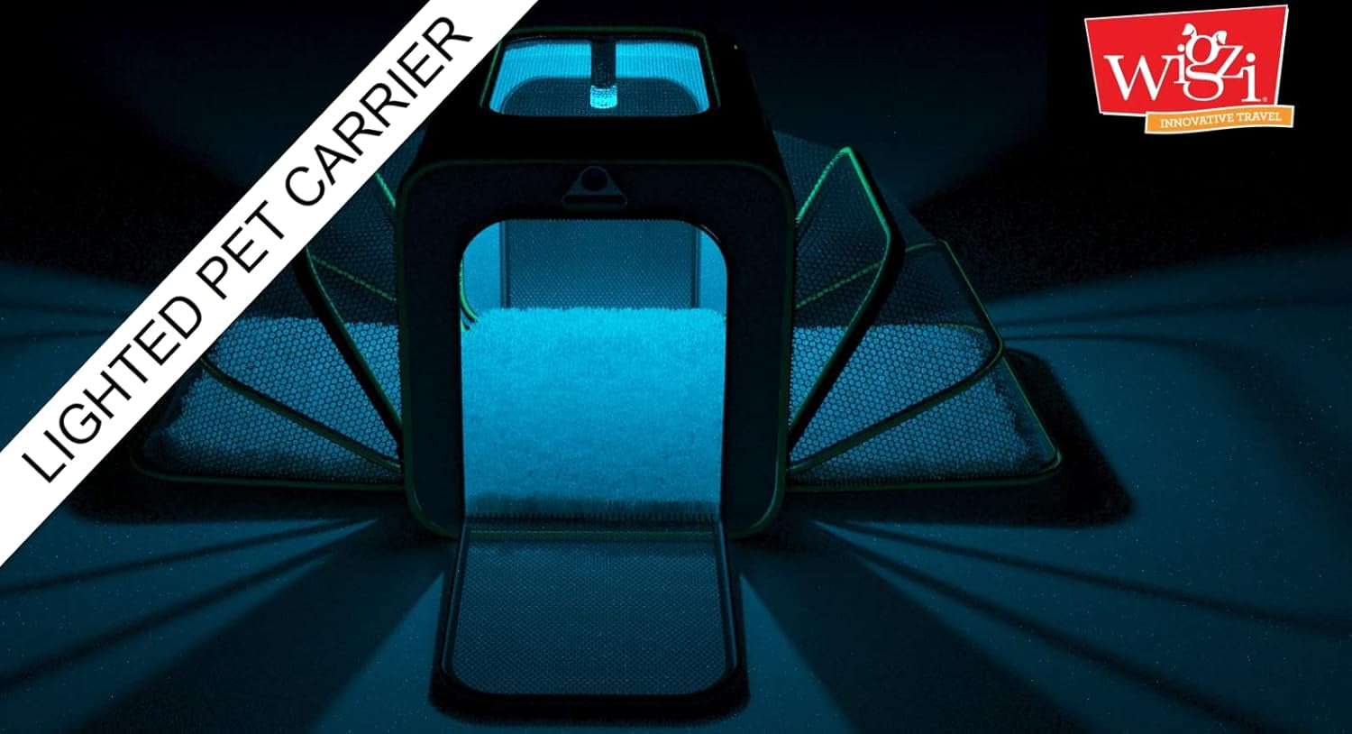 Expandable Pet Travel Carrier for Cats, Small Dogs and Pets up to 20Lbs with Rechargeable Interior LED Light - TSA Airline Approved, Expandable Soft Sided Walls, 4-Doors and Removable Padding