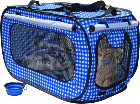 Portable Cat Cage Kennels for Cats Outdoor Travel, Portable Pop up Cat Travel Cage, Portable Cat Condo, Cat Bed Collection for Medium Large Cats