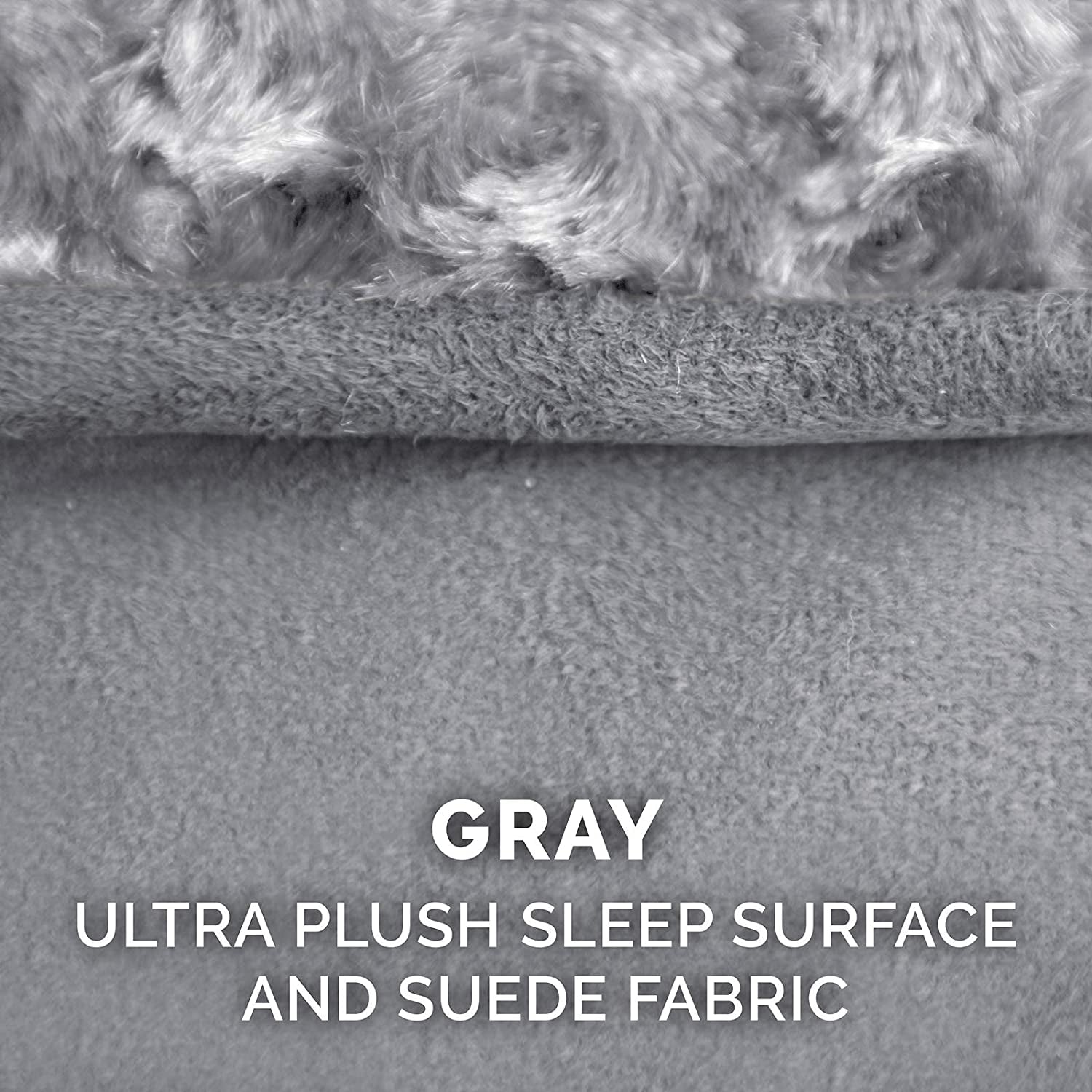 Memory Foam Dog Bed for Large Dogs W/ Removable Washable Cover, for Dogs up to 75 Lbs - Ultra Plush Faux Fur & Suede Luxe Lounger Contour Mattress - Gray, Jumbo/Xl