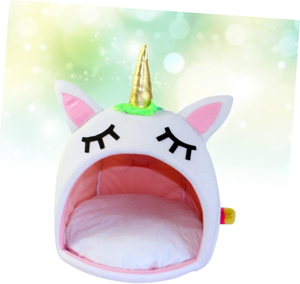 Winter Pet Sleep Bed Warm Unicorn Pet House Bed Pets Cuddle Cave Dog Bed for Medium Small Dogs Cat Rabbit (Size S)