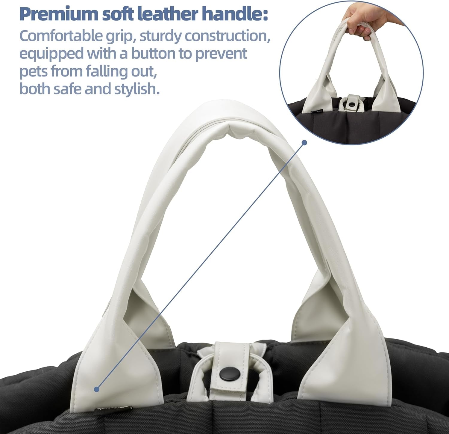 Dog Bag Carrier for Small and Medium Dogs, Waterproof and Washable, Travel Pets Purse up to 15 Lbs, Car Seat & Bed, Adjustable Leashes, Monet Grey