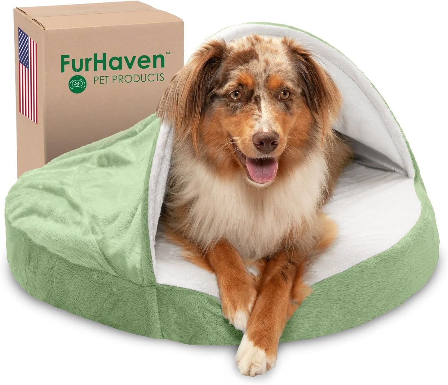 26" round Orthopedic Dog Bed for Medium/Small Dogs W/ Removable Washable Cover, for Dogs up to 30 Lbs - Microvelvet Snuggery - Sage (Green), 26-Inch