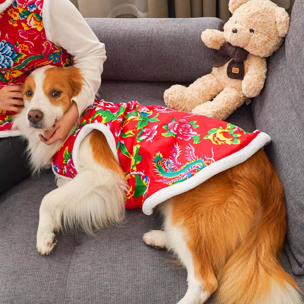 S-6XL Northeast Big Flower Coat Small, Medium and Large Pets Dogs Cats Fighting Clothes Supplies Clothing Wholesale