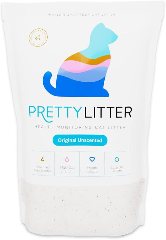 Prettylitter Health Monitoring Cat Litter, Original Unscented Non-Clumping Crystal Litter, 6 Lbs (Pack of 1)