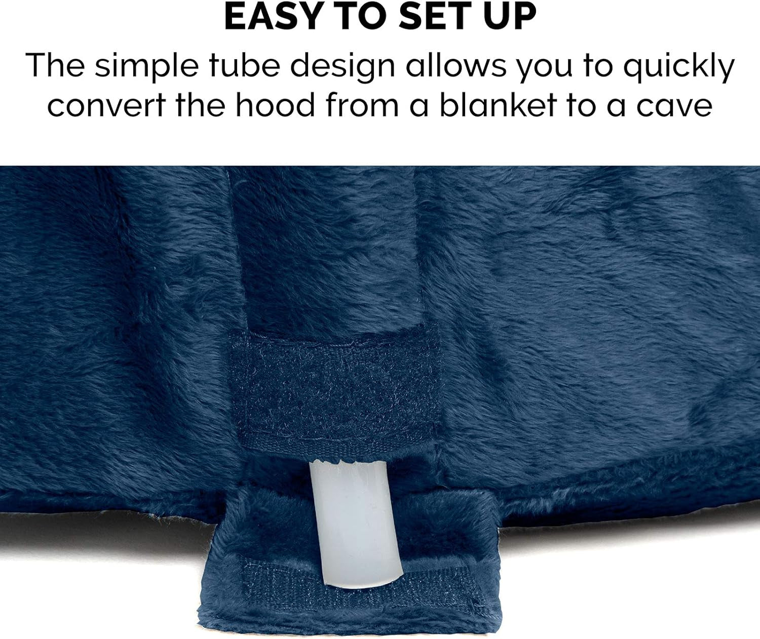 35" round Memory Foam Dog Bed for Large/Medium Dogs W/ Removable Washable Cover, for Dogs up to 50 Lbs - Microvelvet Snuggery - Navy (Blue), 35-Inch