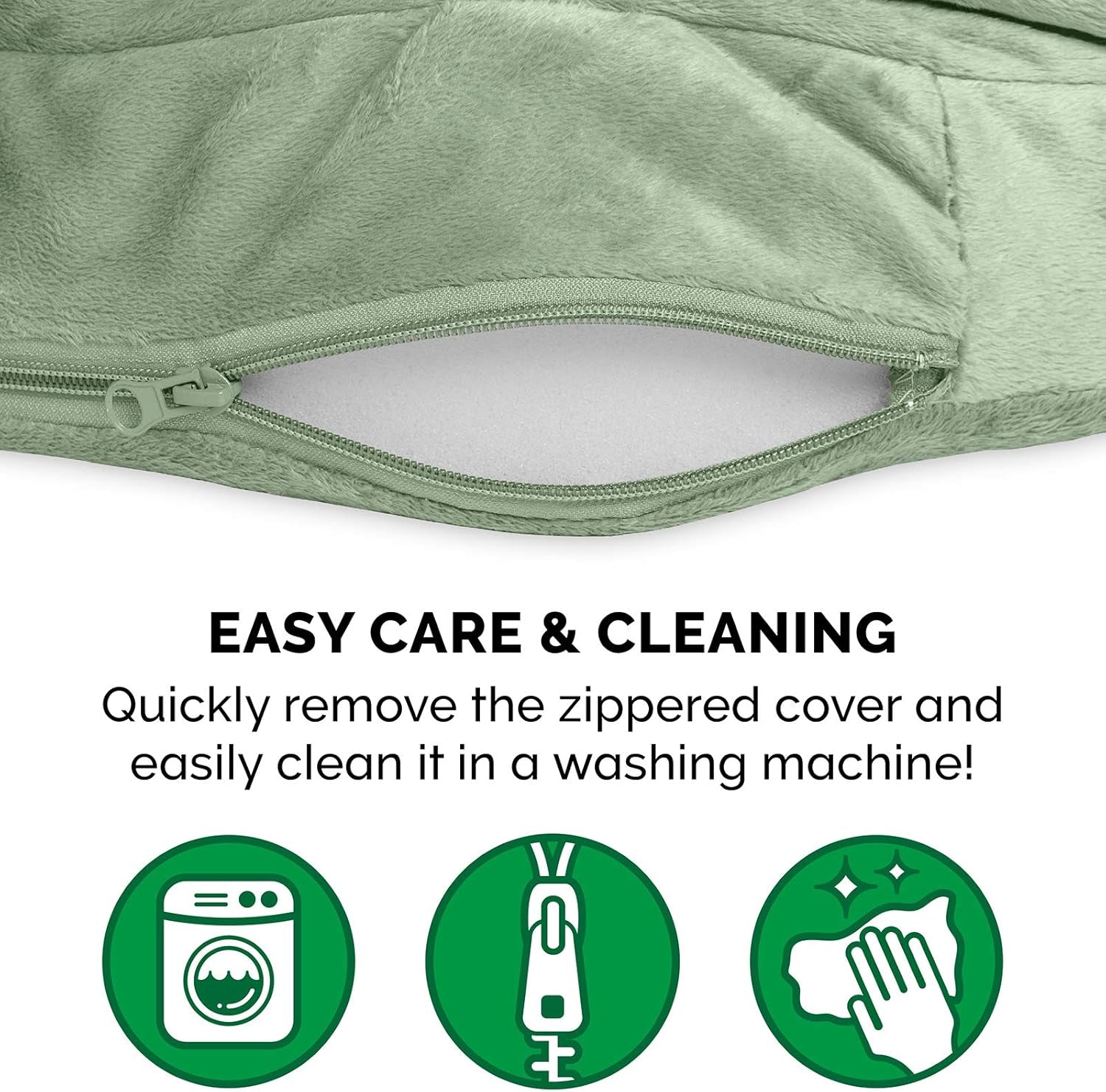 26" round Orthopedic Dog Bed for Medium/Small Dogs W/ Removable Washable Cover, for Dogs up to 30 Lbs - Microvelvet Snuggery - Sage (Green), 26-Inch