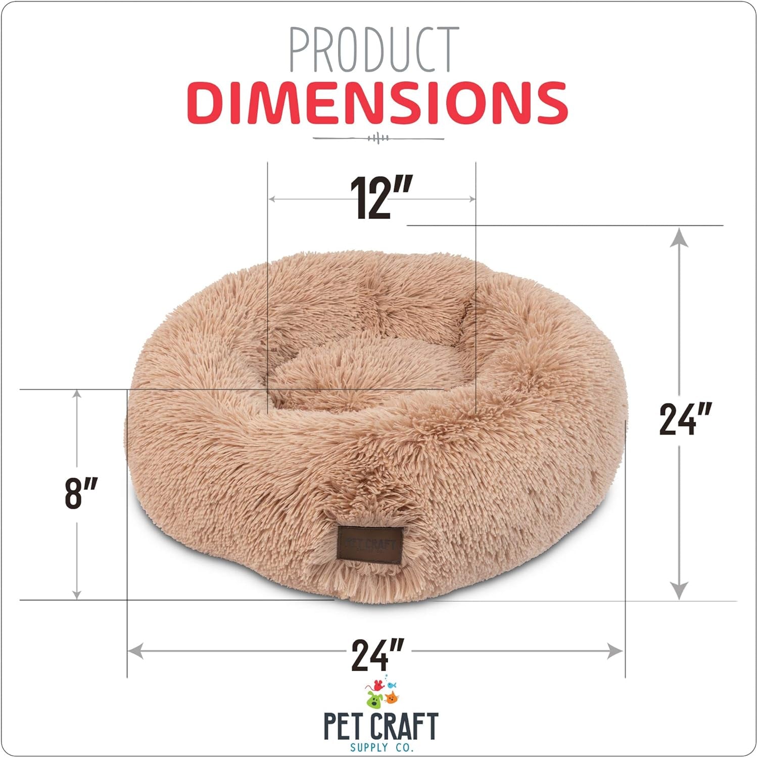 Ultra Plush Calming Anti-Anxiety Pet Bed - Includes Super Soft Comfort Blanket - Great Medium Dog, Puppy and Cat Bed
