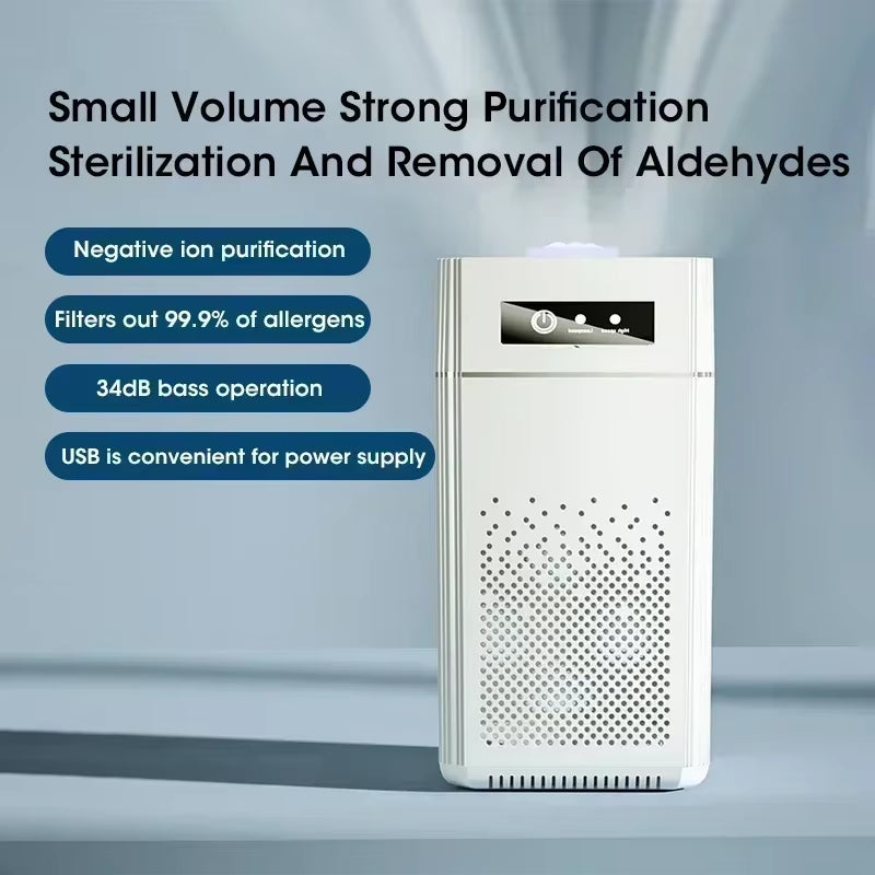 2025 Air Purifier Portable Desktop Air Freshener for Home Allergies and Pets Hair Smokers in Bedroom HEPA Filter Air Cleaner