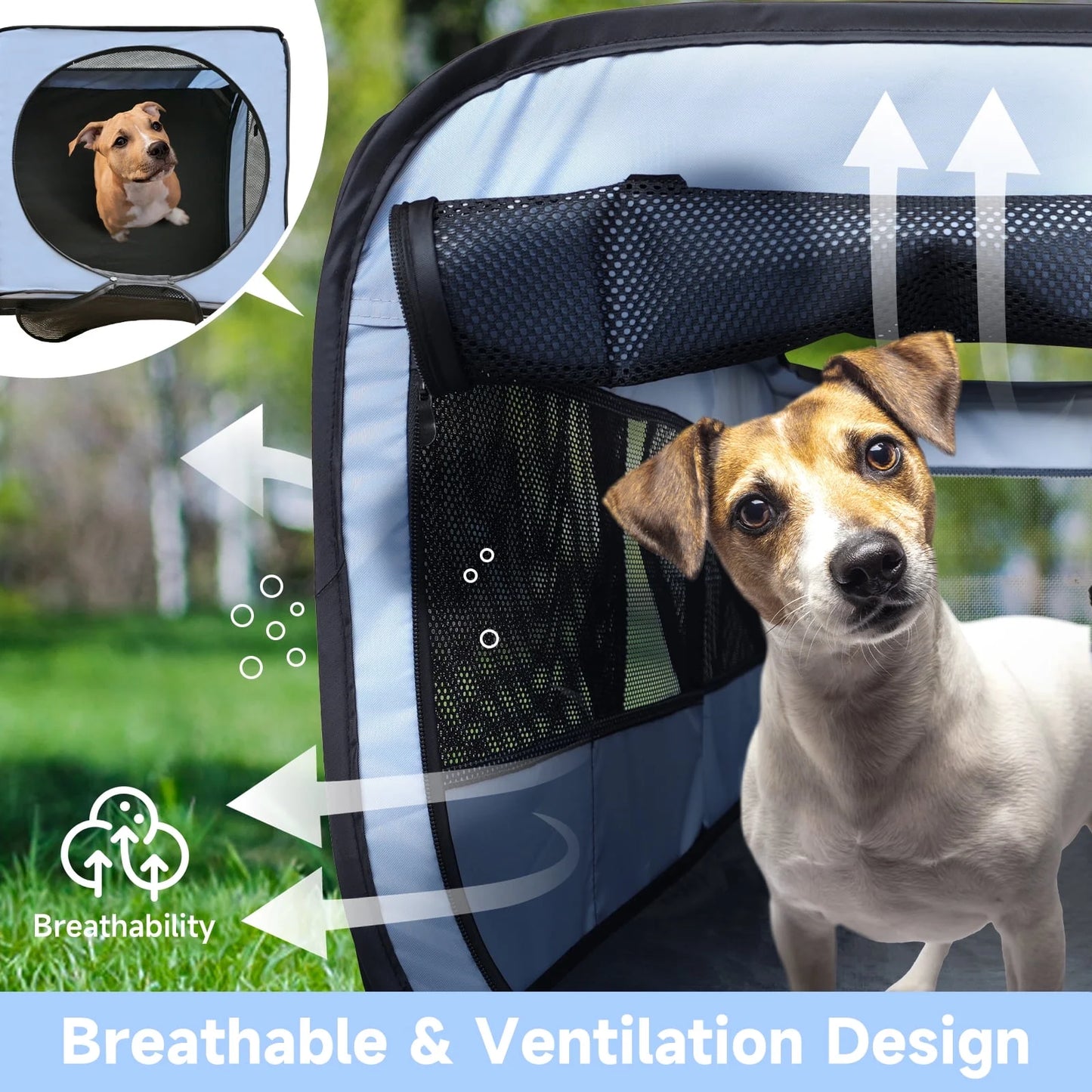 Dog Crate Dog Kennel,Twin Pop up Pet Playpen Portable Pet Tent,2-In-1 Dog & Cat Playpen with Pee Pads,Pop up Cat Cat Puppy Pet Playpen Indoor/Outdoor Portable Exercise Fence Kennel Cage Oxford Crate