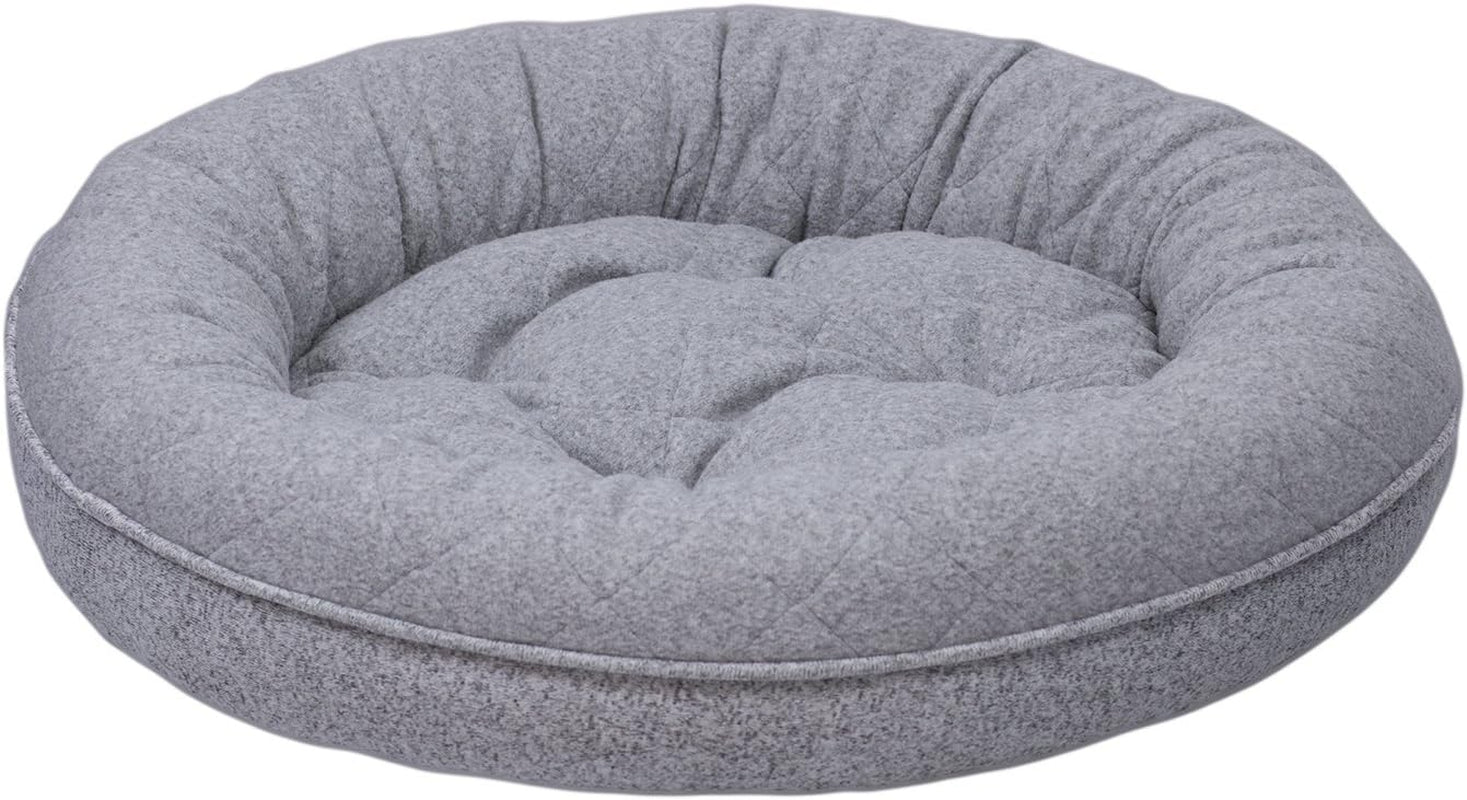 Original Donut Pet Bed - Soft, Fluffy Vegan Fur Bed with Cuddler Walls, Easy to Clean, Ideal for Small and Medium-Sized Pets, Designed for Ultimate Comfort - Gray(M)