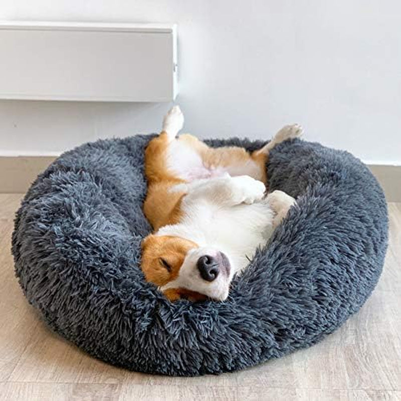 Cat Beds for Indoor Cats with Removable Cover, Fluffy Self-Warming Calming Donut Pet Bed for Indoor Cats,Machine Washable round Warm Bed for Cats and Small Medium Dogs