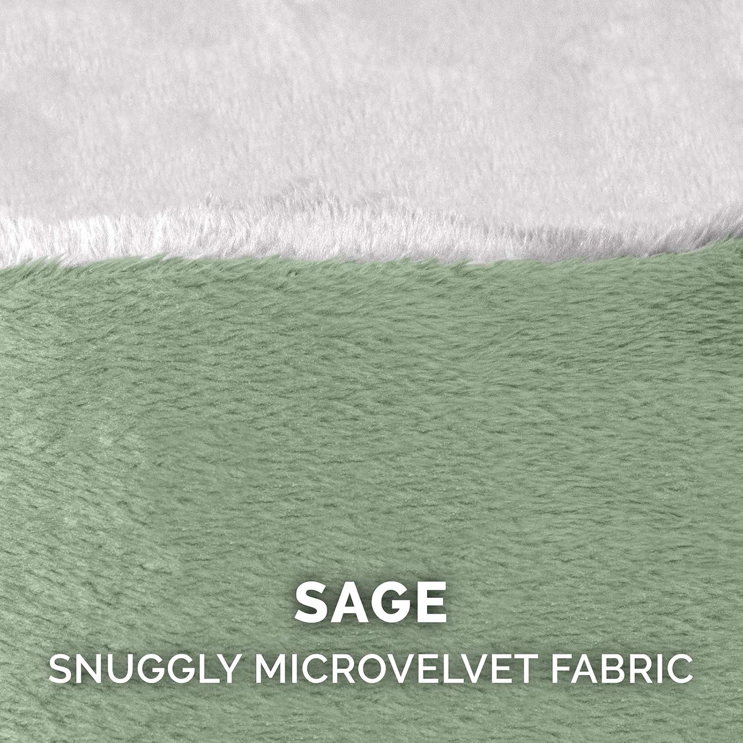 26" round Orthopedic Dog Bed for Medium/Small Dogs W/ Removable Washable Cover, for Dogs up to 30 Lbs - Microvelvet Snuggery - Sage (Green), 26-Inch