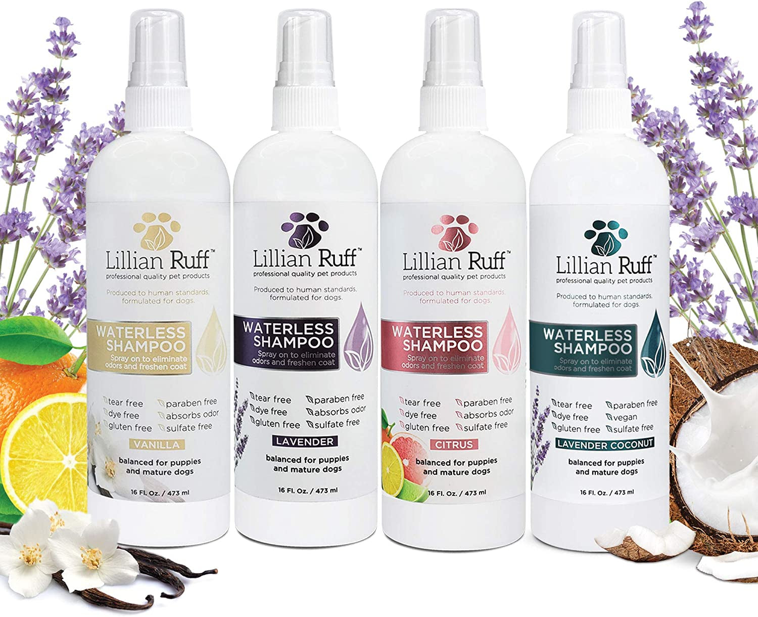 Waterless No-Rinse Dog Dry Shampoo Spray with Hydrating Essential Oils - Ph-Balanced Dry Shampoo for Dogs - Clean, Condition, Detangle & Deodorize Dry, Sensitive Skin (Vanilla)