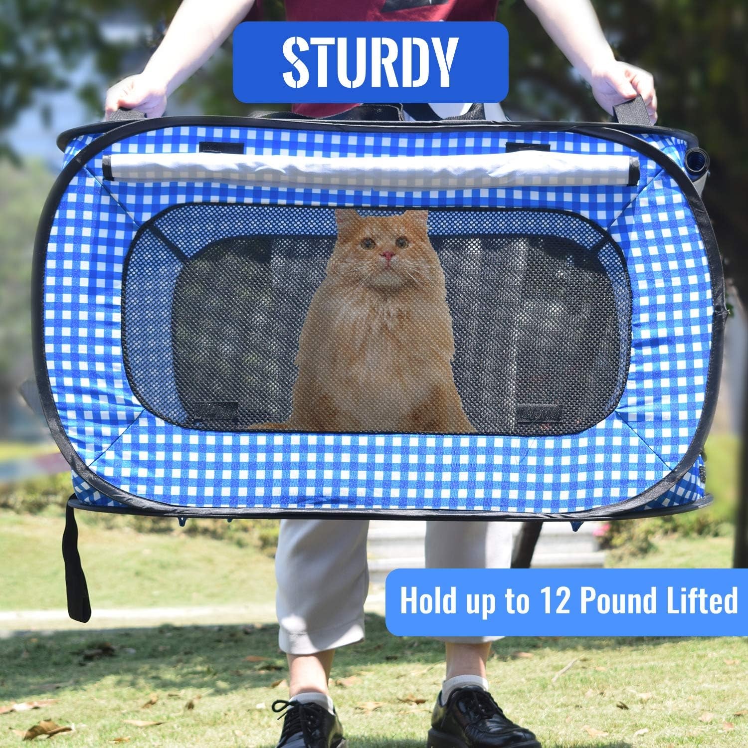 Portable Cat Cage Kennels for Cats Outdoor Travel, Portable Pop up Cat Travel Cage, Portable Cat Condo, Cat Bed Collection for Medium Large Cats
