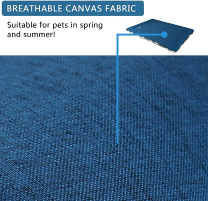 Fancy Crate Pad Bed Mat Reversible (Cool & Warm), Machine Washable, for Small to Xxx-Large Dogs, Grey, Navy, Star Pattern
