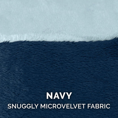 35" round Memory Foam Dog Bed for Large/Medium Dogs W/ Removable Washable Cover, for Dogs up to 50 Lbs - Microvelvet Snuggery - Navy (Blue), 35-Inch