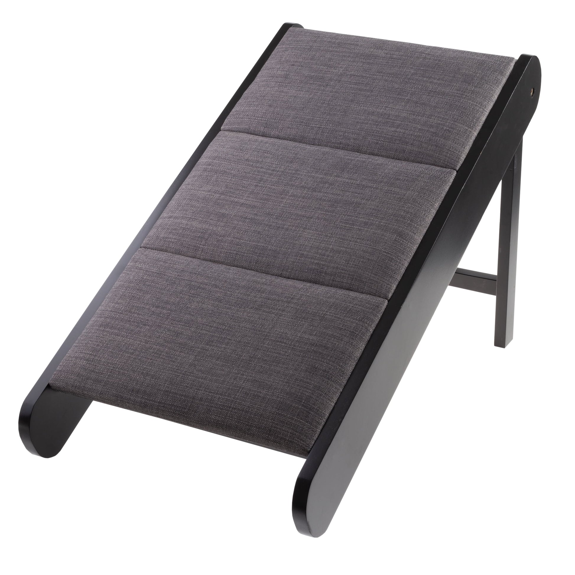 Foldable Wooden Pet Ramp for Bed, Couch, or Vehicle (Black/Gray)