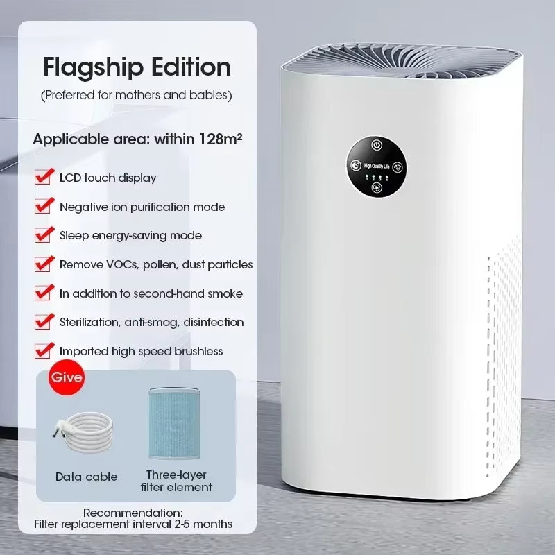2025 Air Purifier Portable Desktop Air Freshener for Home Allergies and Pets Hair Smokers in Bedroom HEPA Filter Air Cleaner